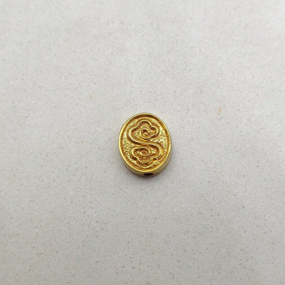 18k Solid Yellow Gold Oval Spacer Beads 10x9mm - Kanika Creations
