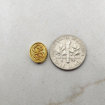 18k Solid Yellow Gold Oval Spacer Beads 10x9mm - Kanika Creations