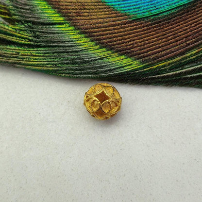18k Solid Yellow Gold Round Spacer 8mm Beads - Kanika Creations