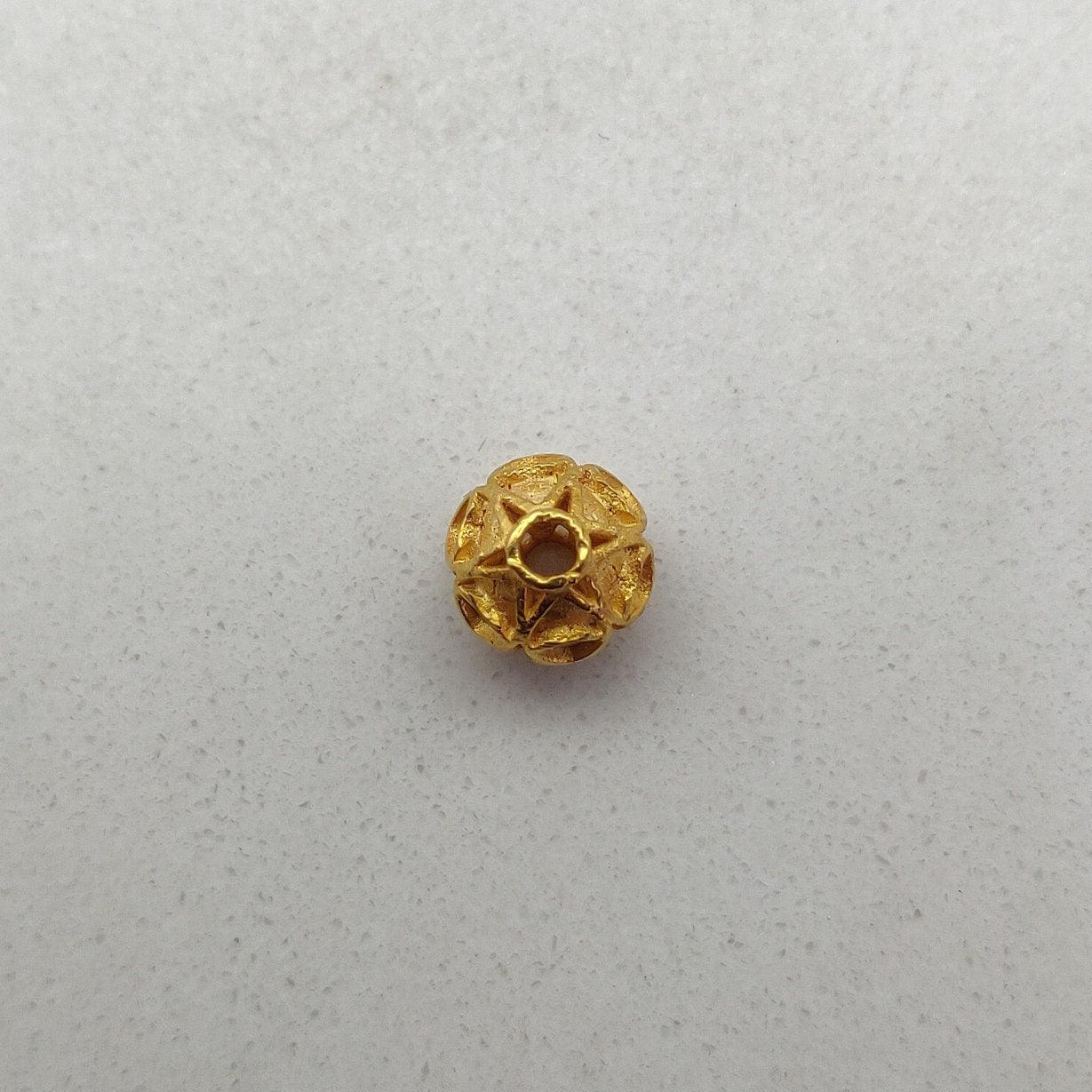 18k Solid Yellow Gold Round Spacer 8mm Beads - Kanika Creations