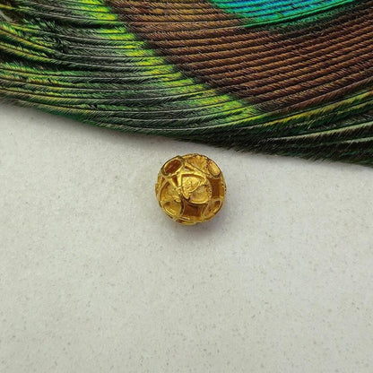 18k Solid Yellow Gold Round Spacer 8mm Beads - Kanika Creations