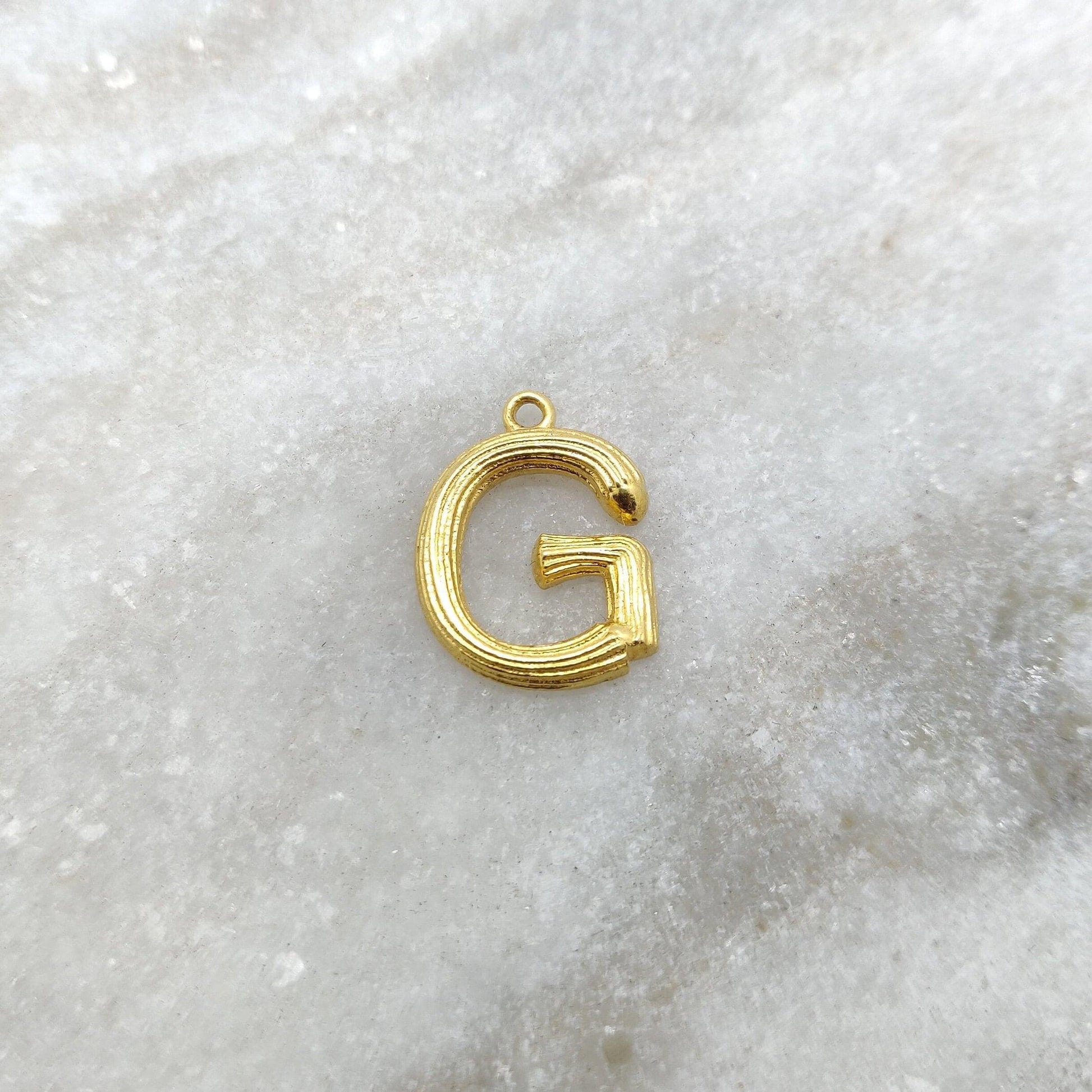 Alphabet 18K Gold G Initial Letter Pendant - Kanika Creations