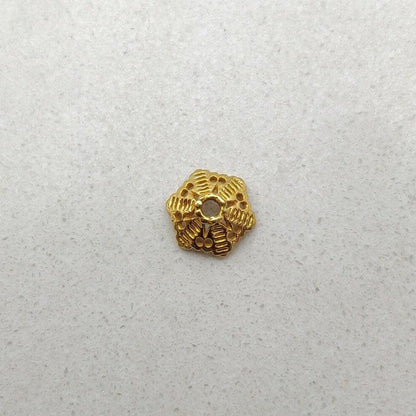 18k Solid Yellow Gold Hexagon Spacer Beads 6X3 mm - Kanika Creations