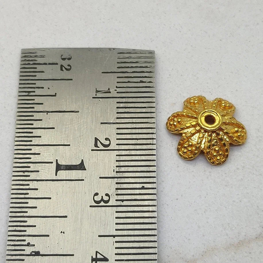 18K Solid Yellow Gold Spacer Caps 13MM