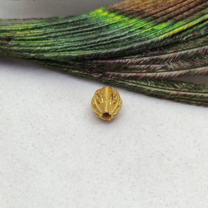 18k Solid Yellow Gold 5x6mm Oval Spacer Beads - Kanika Creations