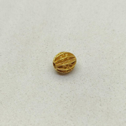 18k Solid Yellow Gold 5x6mm Oval Spacer Beads - Kanika Creations