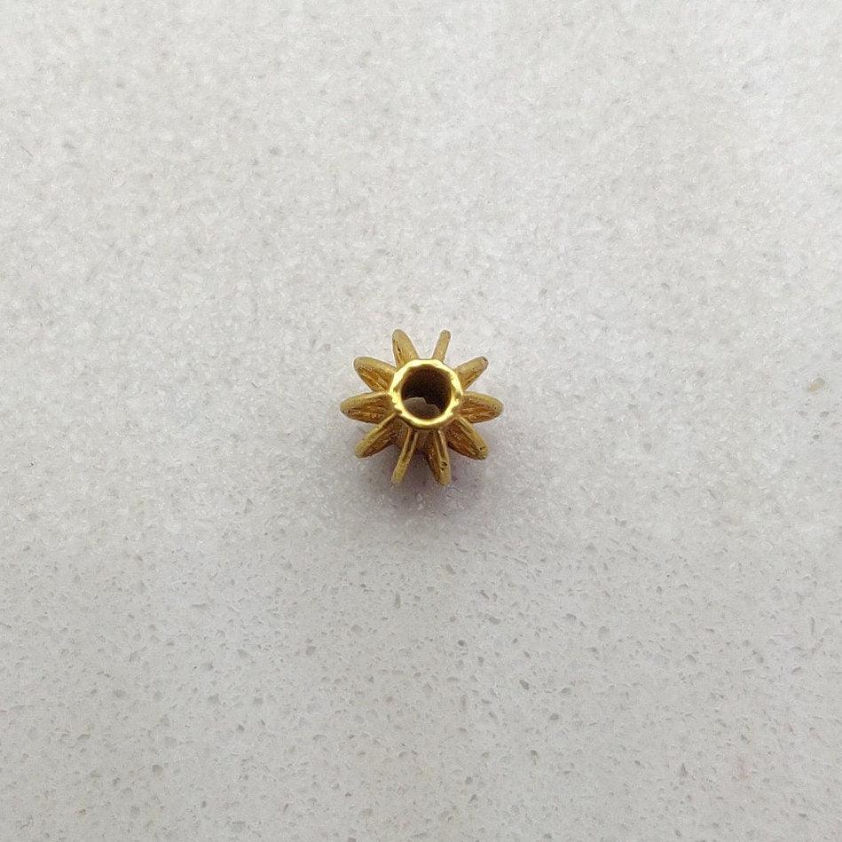 18k Solid Yellow Gold 5x6mm Oval Spacer Beads - Kanika Creations
