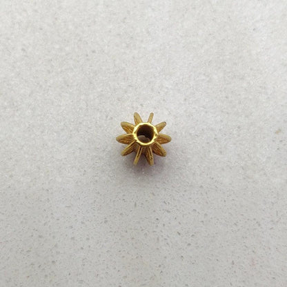18k Solid Yellow Gold 5x6mm Oval Spacer Beads - Kanika Creations