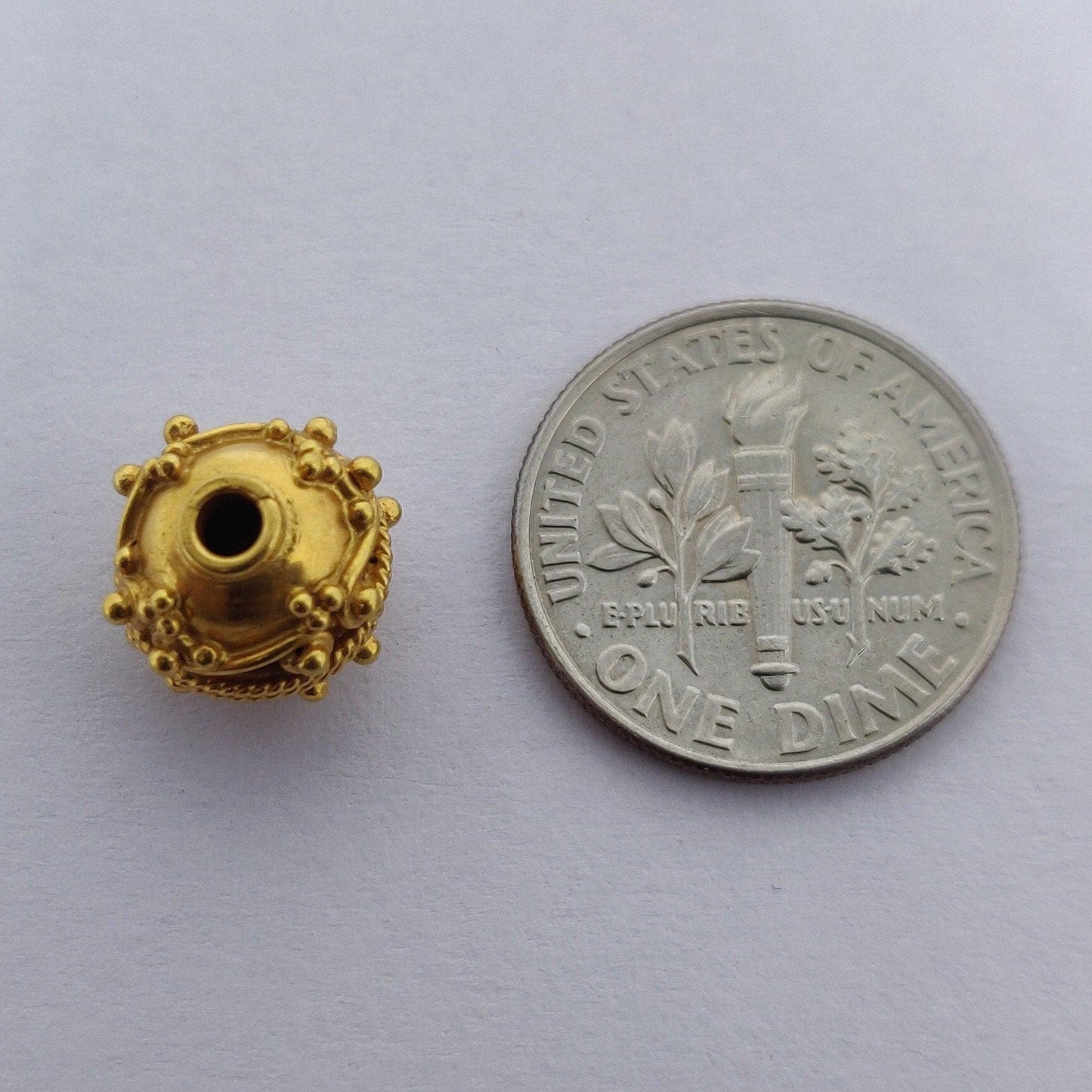 18k Solid Yellow Gold Round DIY Craft Beads 9mm - Kanika Creations