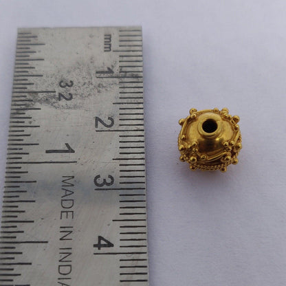 18k Solid Yellow Gold Round DIY Craft Beads 9mm - Kanika Creations