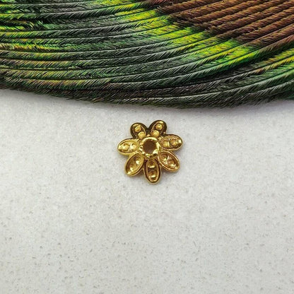 18k Yellow Gold Spacer Bead Cap DIY For Jewelry - Kanika Creations