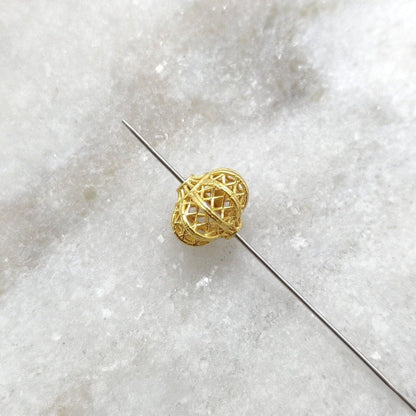 18k Yellow Gold Melon Spacer Charm-9X8 MM - Kanika Creations
