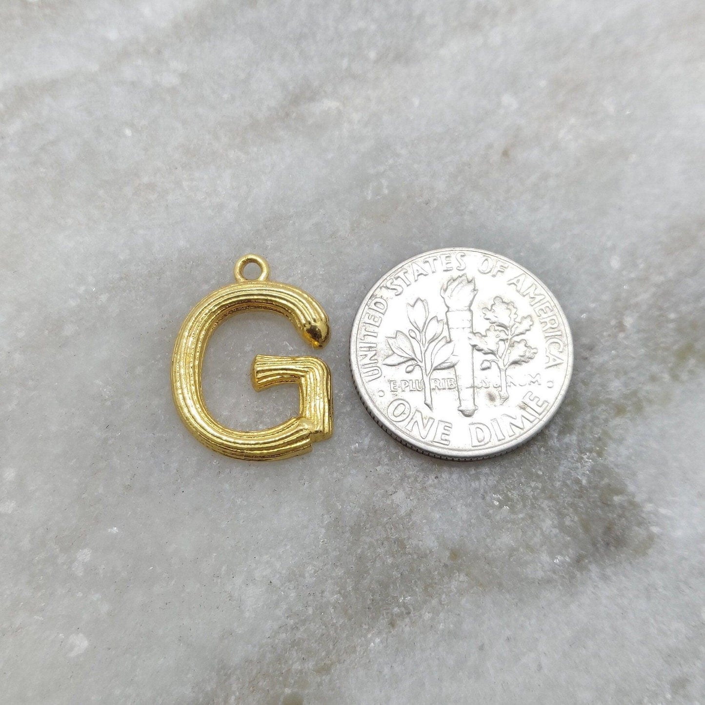 Alphabet 18K Gold G Initial Letter Pendant - Kanika Creations