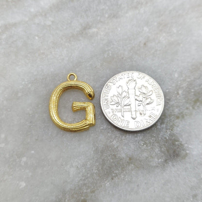 Alphabet 18K Gold G Initial Letter Pendant - Kanika Creations