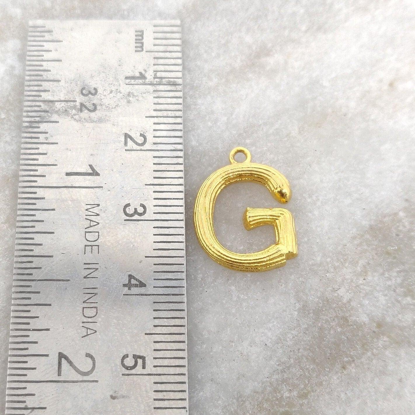 Alphabet 18K Gold G Initial Letter Pendant - Kanika Creations