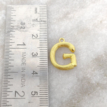 Alphabet 18K Gold G Initial Letter Pendant - Kanika Creations