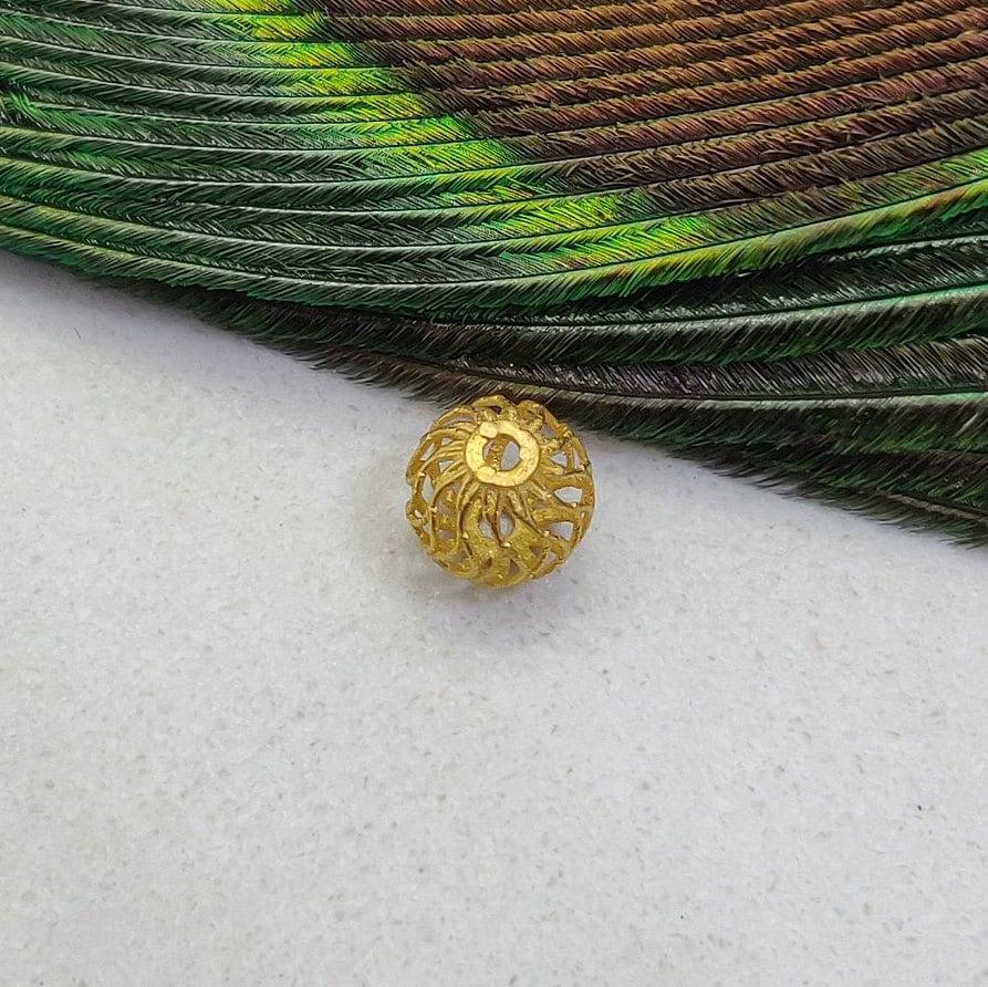 18k Solid Yellow Gold Ball Spacer Beads 6mm - Kanika Creations