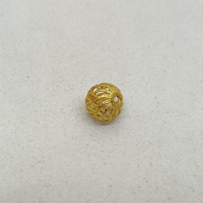18k Solid Yellow Gold Ball Spacer Beads 6mm - Kanika Creations