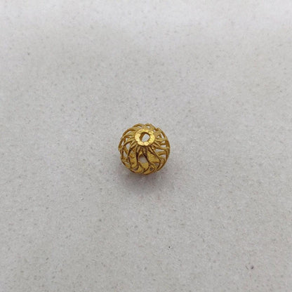 18k Solid Yellow Gold Ball Spacer Beads 6mm - Kanika Creations