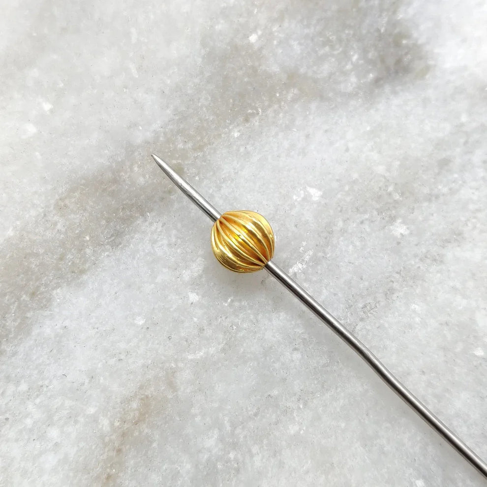 18K Solid Gold Fluted Bead Spacer