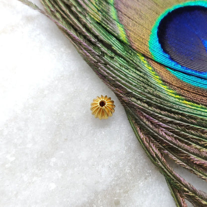 18K Solid Gold Fluted Bead Spacer