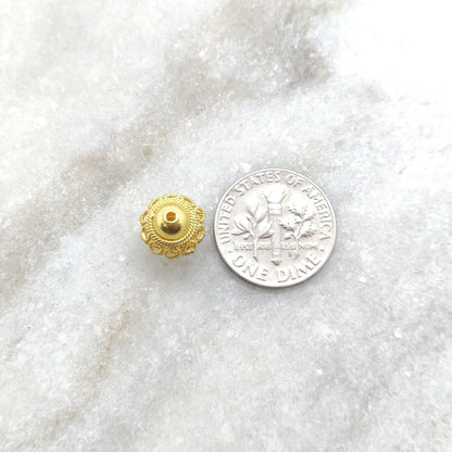 18k Solid Yellow Gold Lantern Spacer Beads 11mm - Kanika Creations