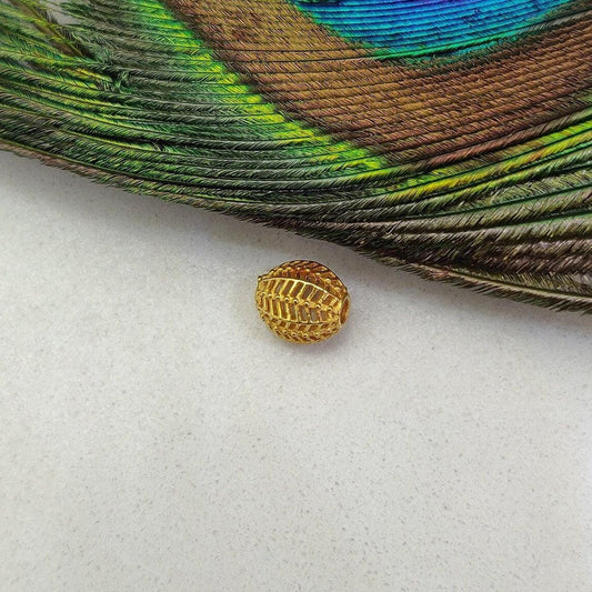 18k Solid Yellow Gold Oval Spacer Beads 8X7mm - Kanika Creations
