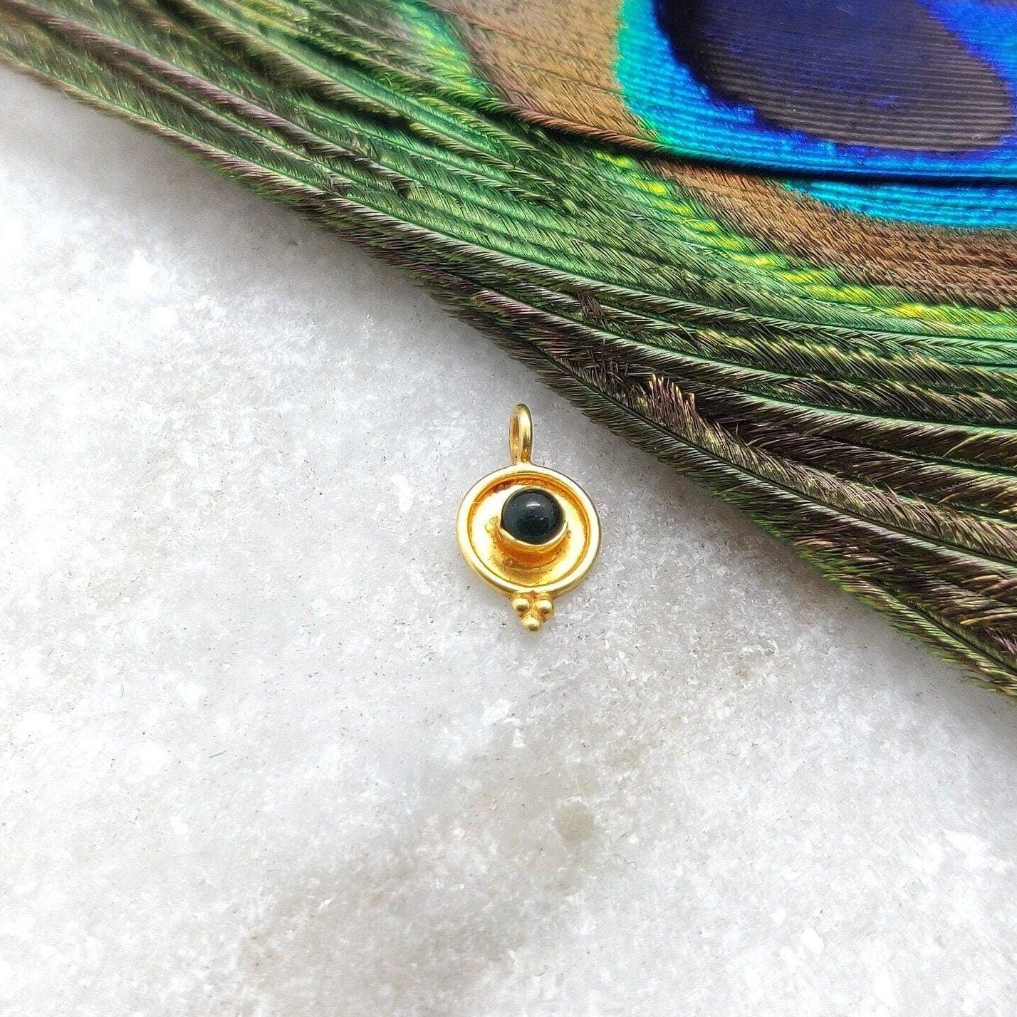 18k Solid Yellow Gold Charm Pendant 6x10mm - Kanika Creations