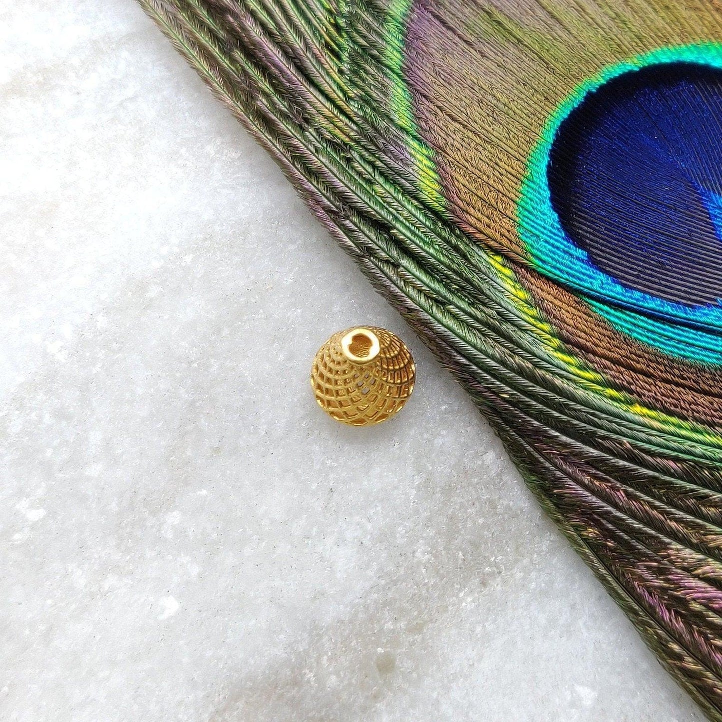 18k Solid Yellow Gold Cone Spacer DIY Craft Beads 9x8mm - Kanika Creations