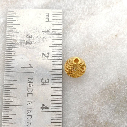 18k Solid Yellow Gold Cone Spacer DIY Craft Beads 9x8mm - Kanika Creations