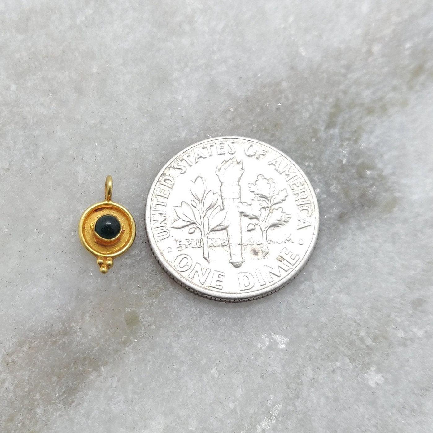 18k Solid Yellow Gold Charm Pendant 6x10mm - Kanika Creations