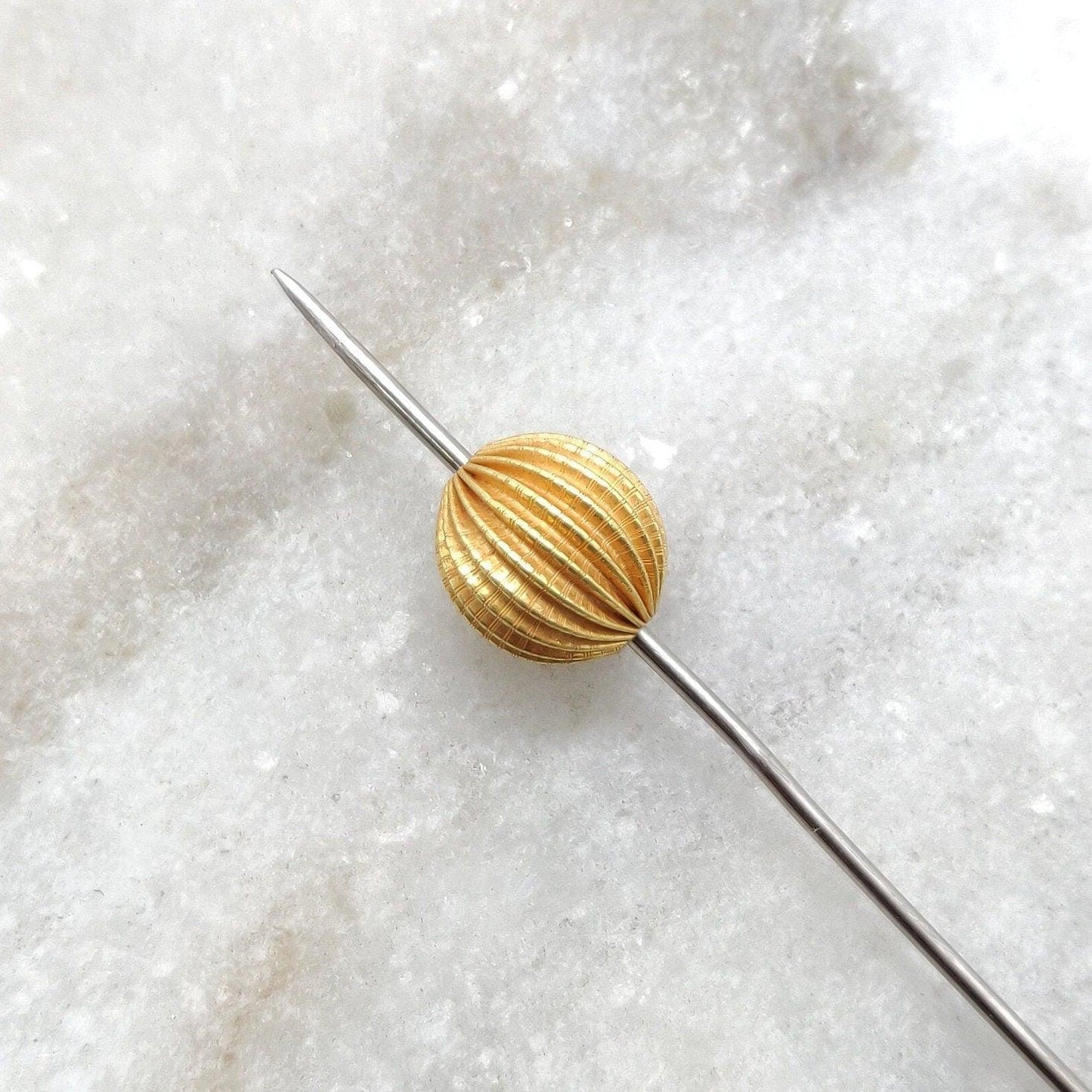 18k Solid Yellow Gold Corrugated Spacer Beads 10mm - Kanika Creations
