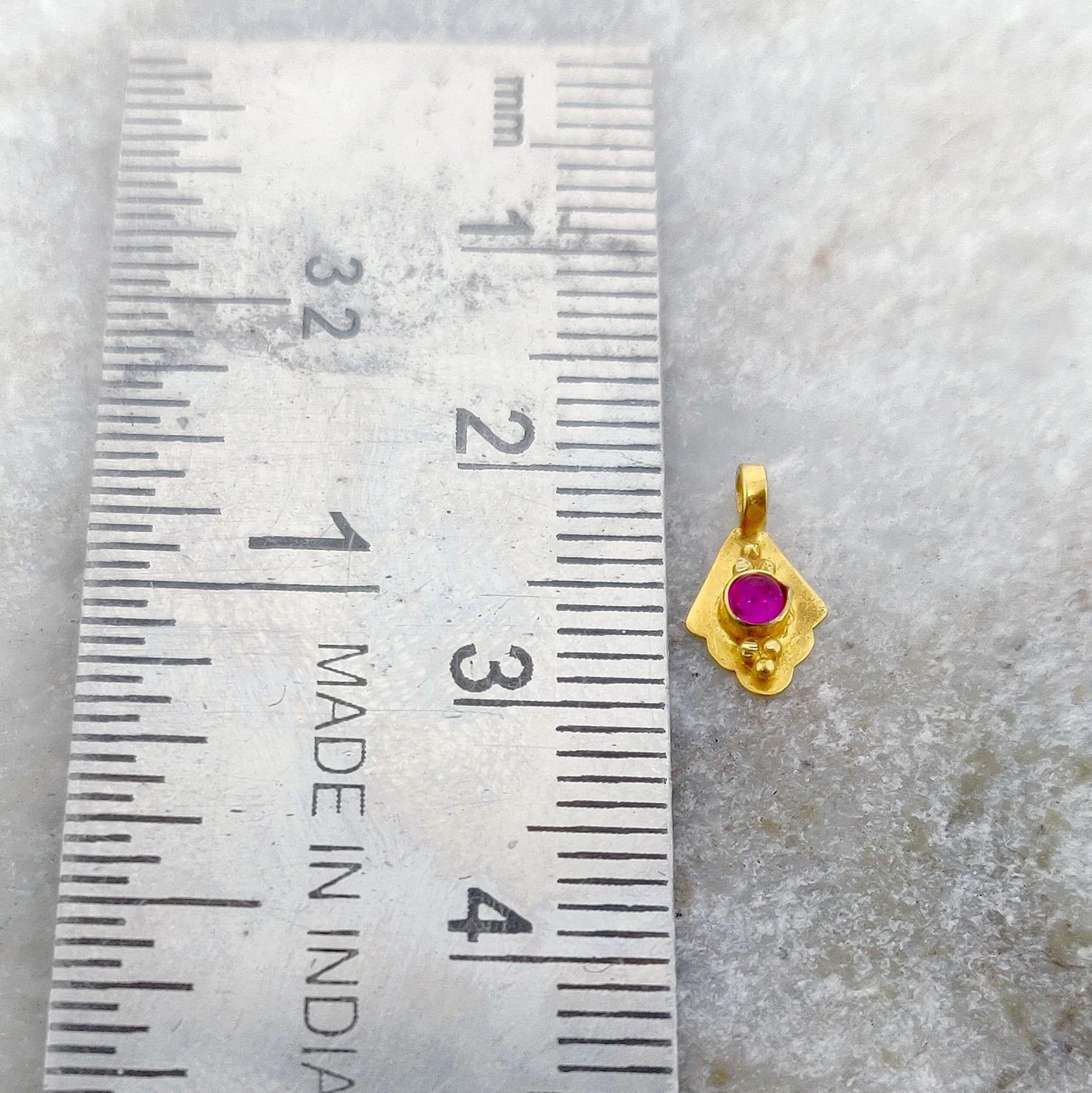 18k Gold Fancy Dainty Charm Pendant Jewelry 9mm - Kanika Creations