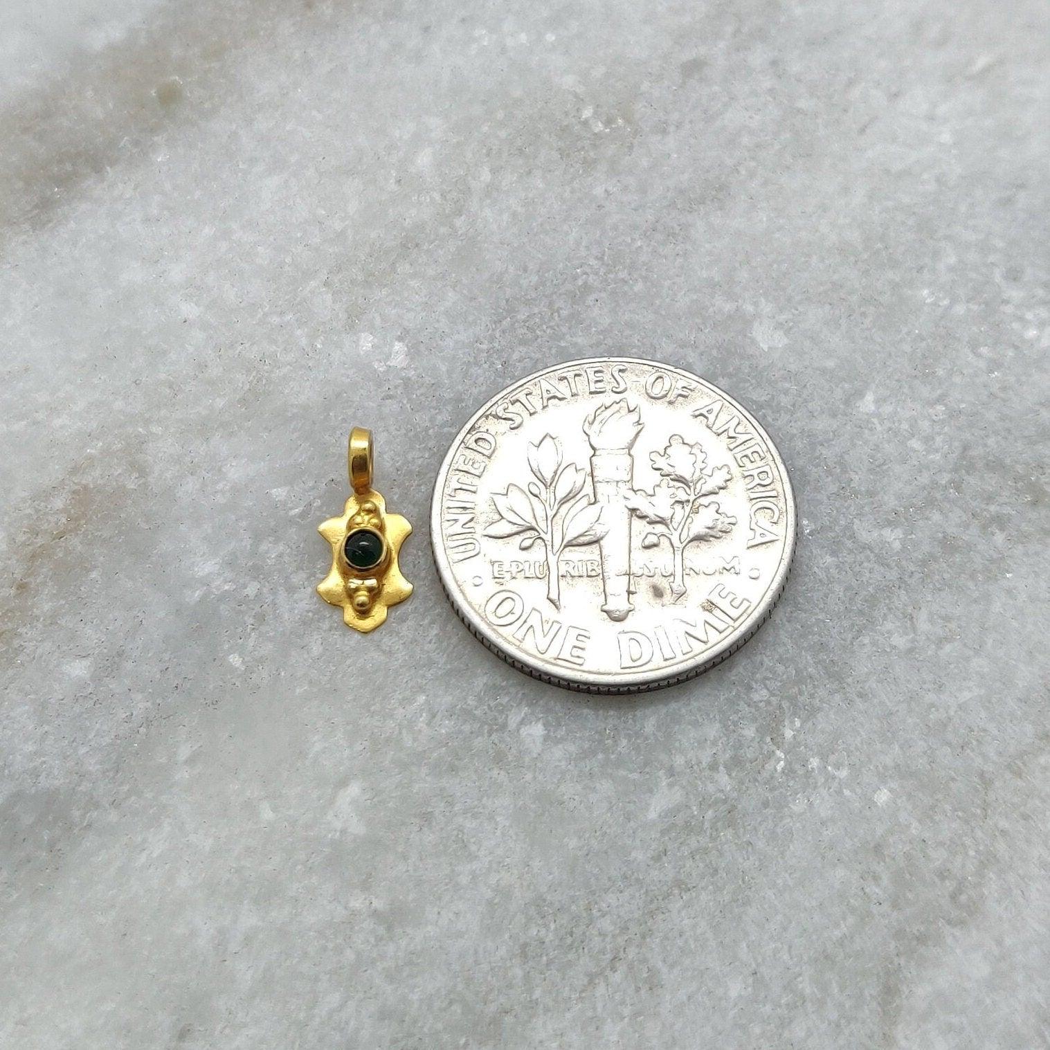 18k Solid Yellow Gold 10mm Fancy Charm - Kanika Creations