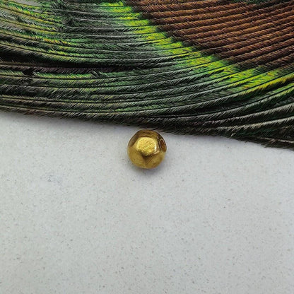 18k Solid Yellow Gold Faceted Fancy Spacer Bead, 5MM - Kanika Creations