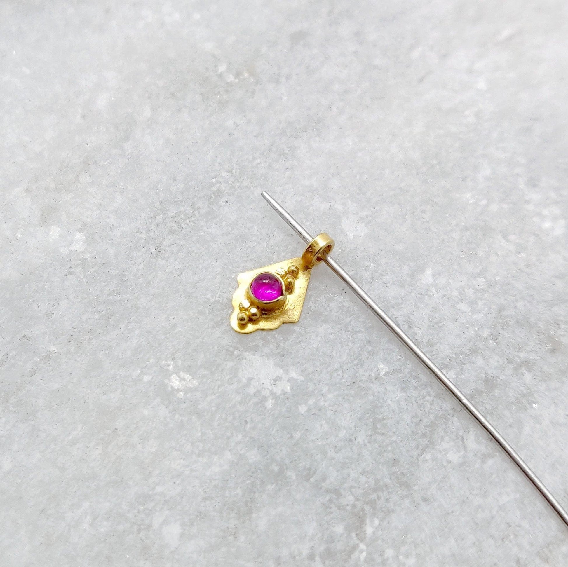 18k Gold Fancy Dainty Charm Pendant Jewelry 9mm - Kanika Creations