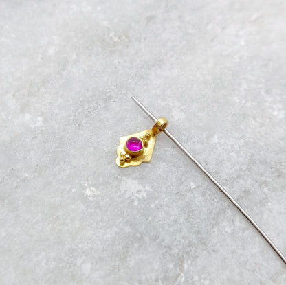 18k Gold Fancy Dainty Charm Pendant Jewelry 9mm - Kanika Creations