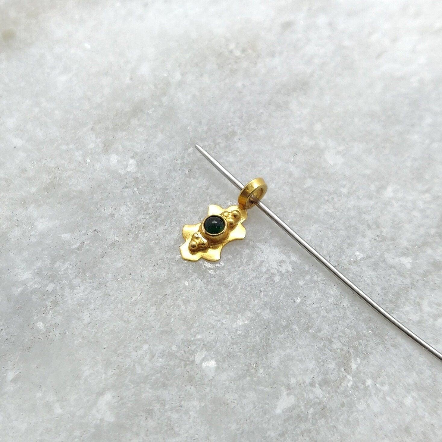 18k Solid Yellow Gold 10mm Fancy Charm - Kanika Creations