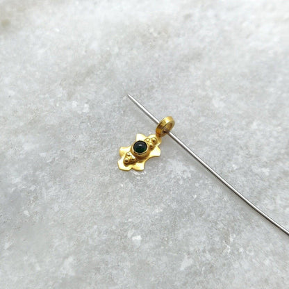 18k Solid Yellow Gold 10mm Fancy Charm - Kanika Creations