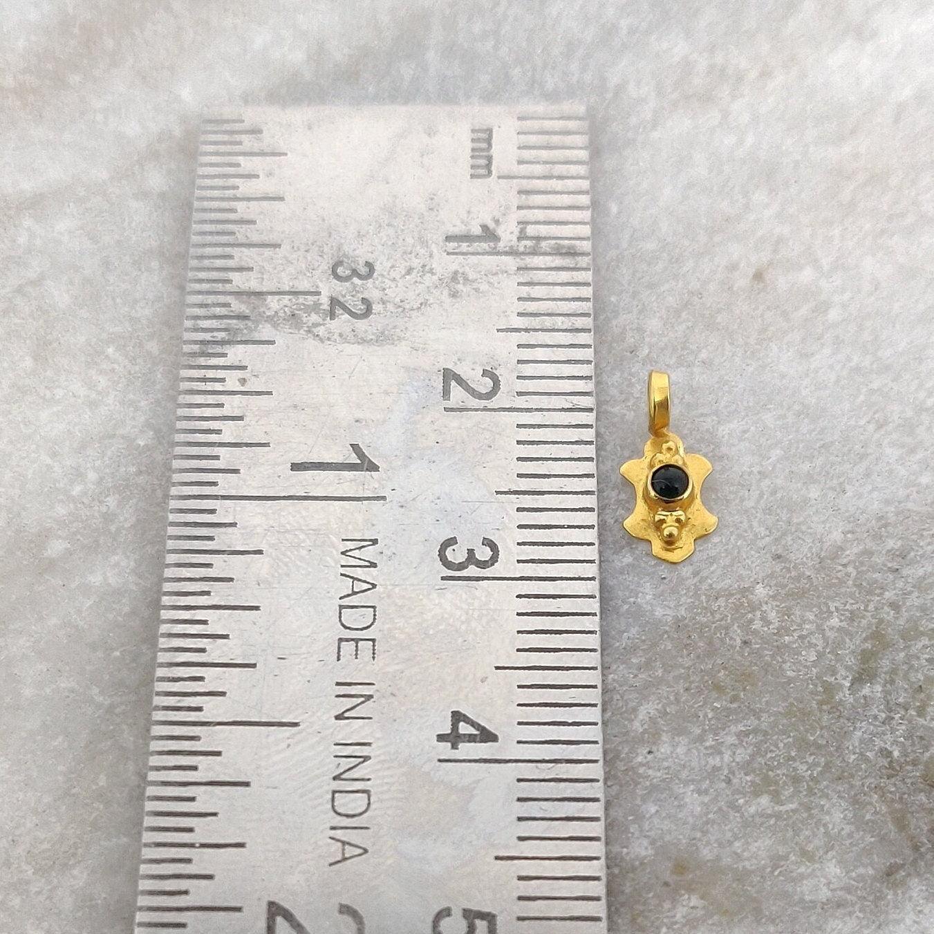 18k Solid Yellow Gold 10mm Fancy Charm - Kanika Creations