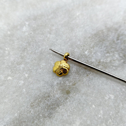 18k Yellow Gold Dainty Flower Charms Pendent 6mm - Kanika Creations