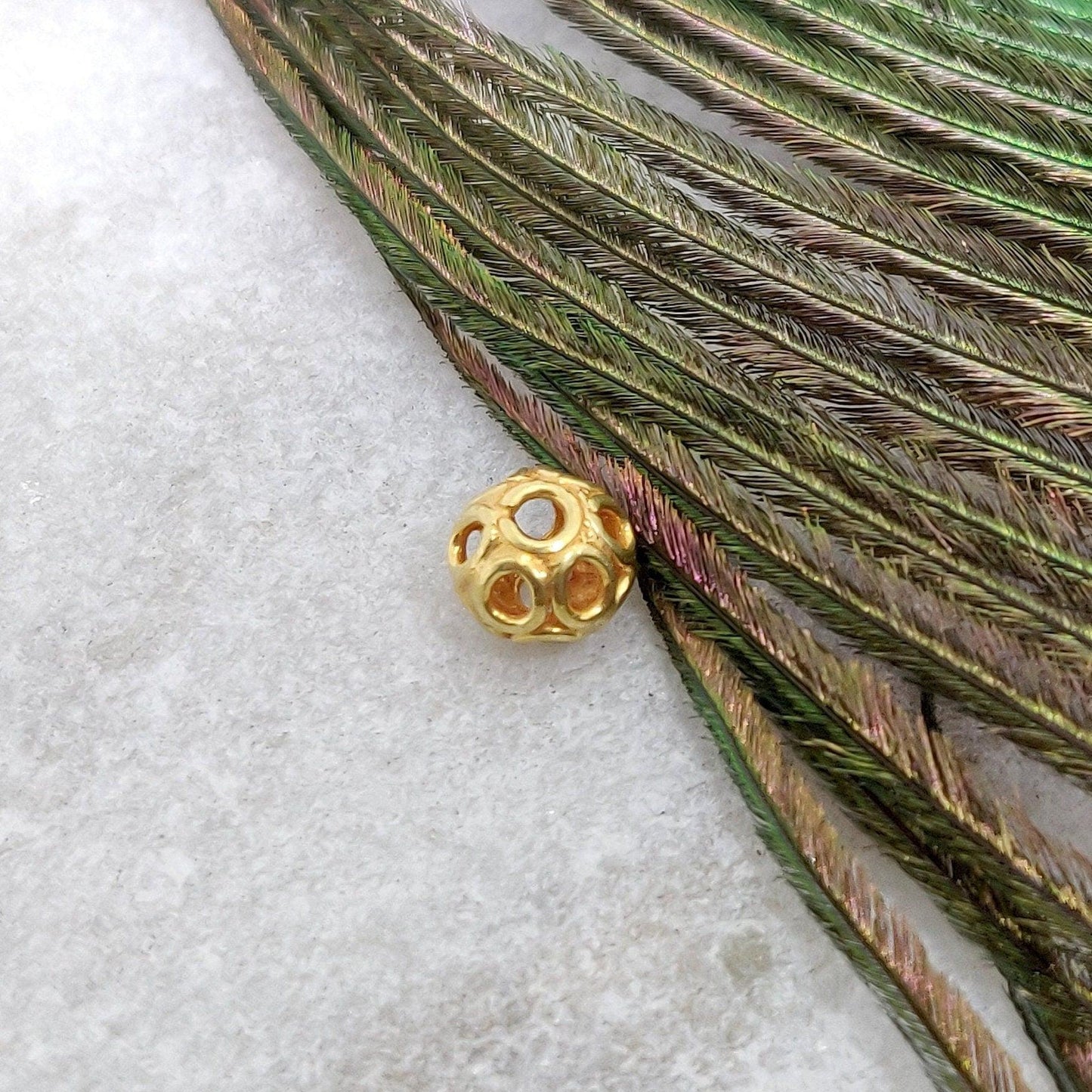 5mm 18k Yellow Gold Round Spacer Beads - Kanika Creations