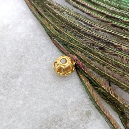 5mm 18k Yellow Gold Round Spacer Beads - Kanika Creations