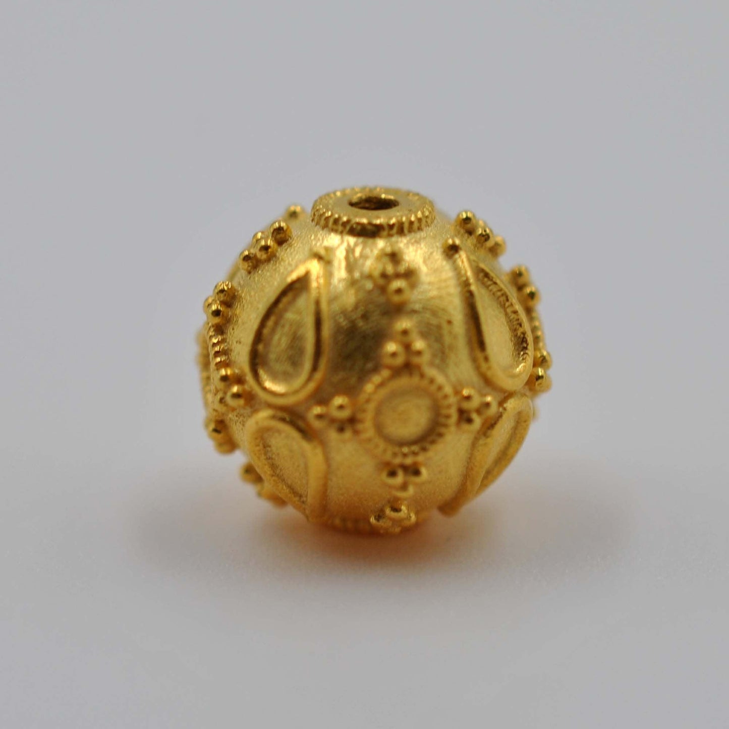 18k Solid Yellow Gold Round Ball Spacer Beads - 10MM - Kanika Creations