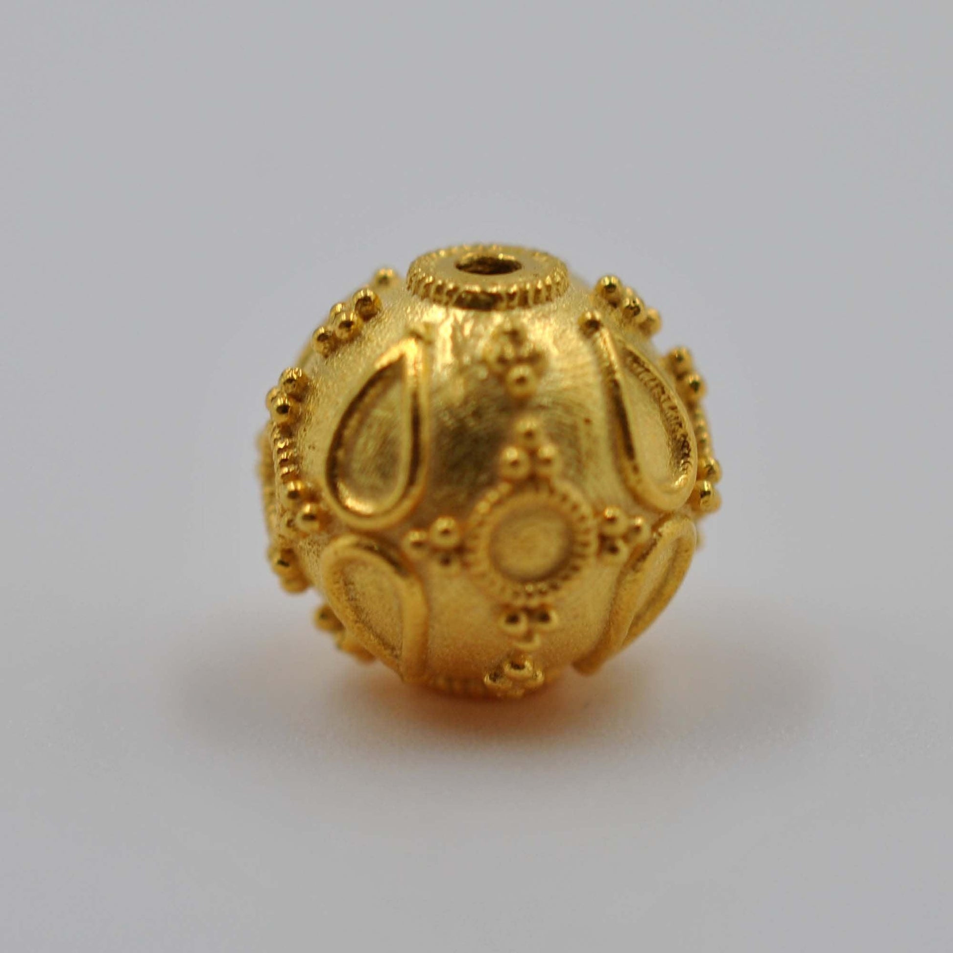 18k Solid Yellow Gold Round Ball Spacer Beads - 10MM - Kanika Creations