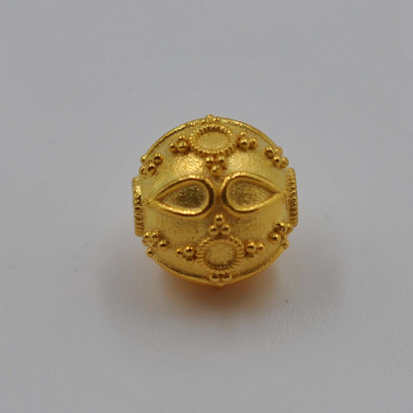 18k Solid Yellow Gold Round Ball Spacer Beads - 10MM - Kanika Creations