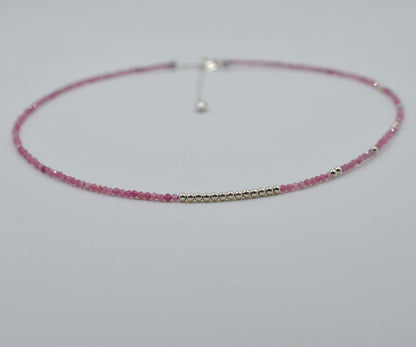Shop Now ! Pink Tourmaline Beaded Necklace - Kanika Creations