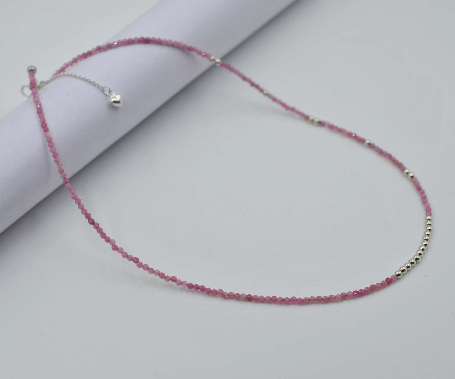 Shop Now ! Pink Tourmaline Beaded Necklace - Kanika Creations