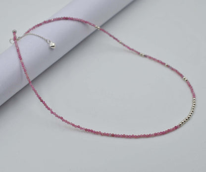 Shop Now ! Pink Tourmaline Beaded Necklace - Kanika Creations
