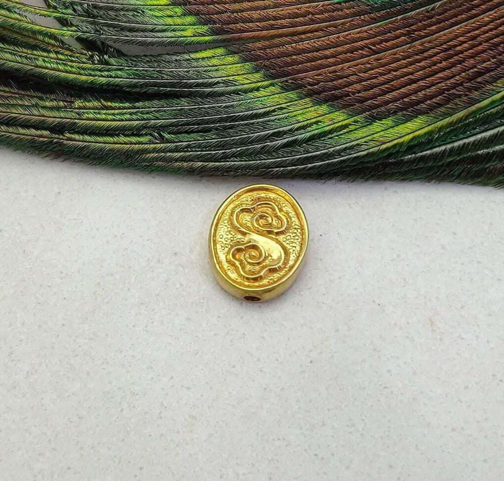 18k Solid Yellow Gold Oval Spacer Beads 10x9mm - Kanika Creations
